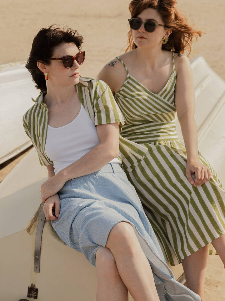 Sadie Tank Green Stripe