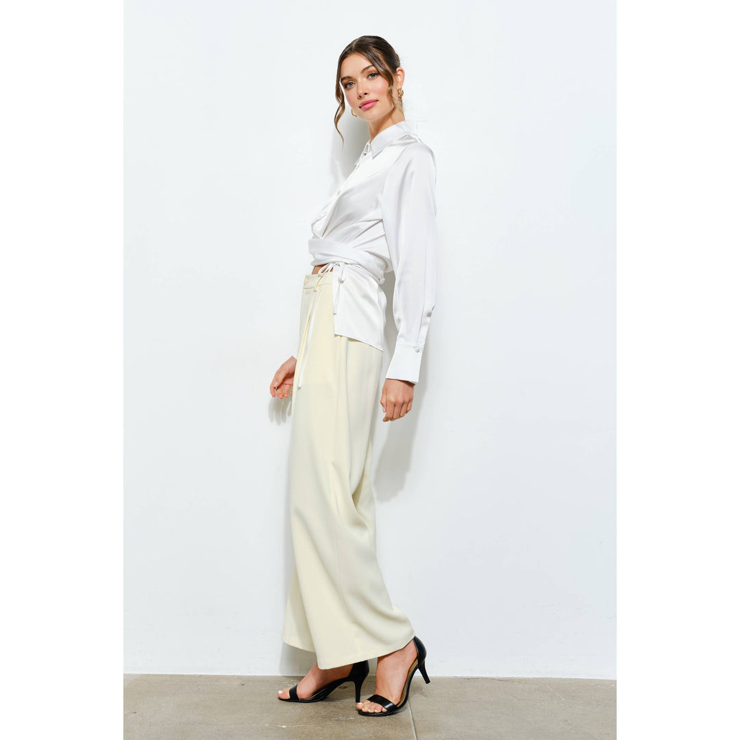 High Waist Tailored Wide-Leg Trousers