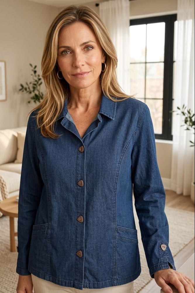 Perfect Travel Denim Shirt Jacket