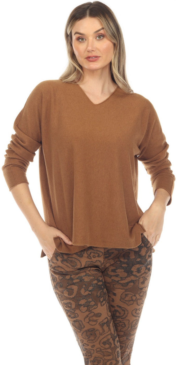 Solid V Neck Sweater