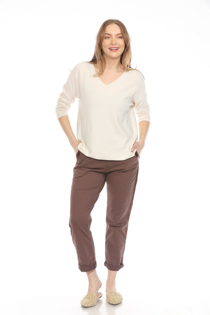 Solid V Neck Sweater