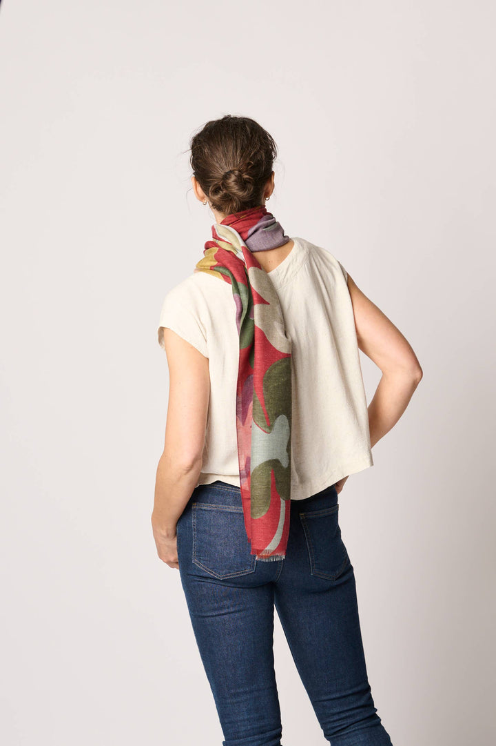 Cashmere Blend 'Flora' Art Scarf