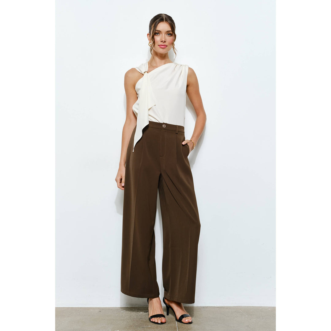High Waist Tailored Wide-Leg Trousers