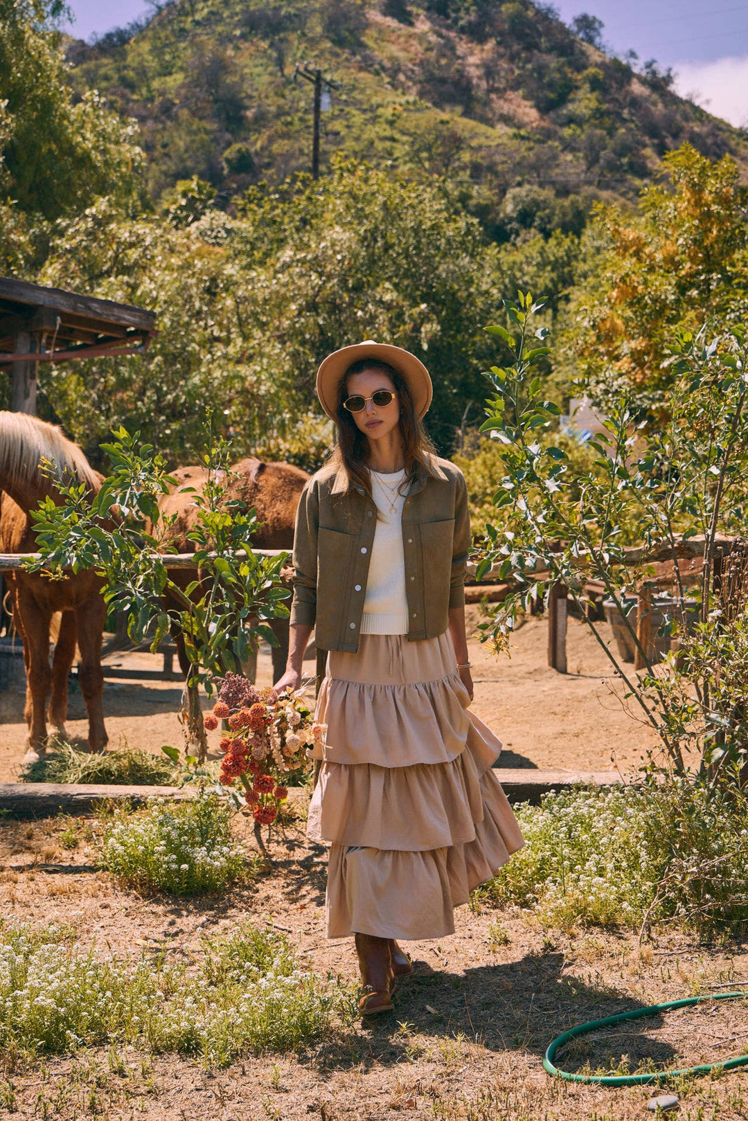 Brings Movement and Comfort Tiered Ruffle Maxi Skirt