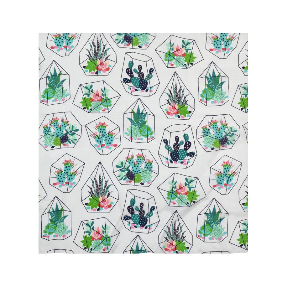 Canary Succulent Silk Square Scarf