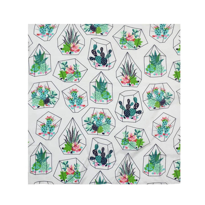 Canary Succulent Silk Square Scarf