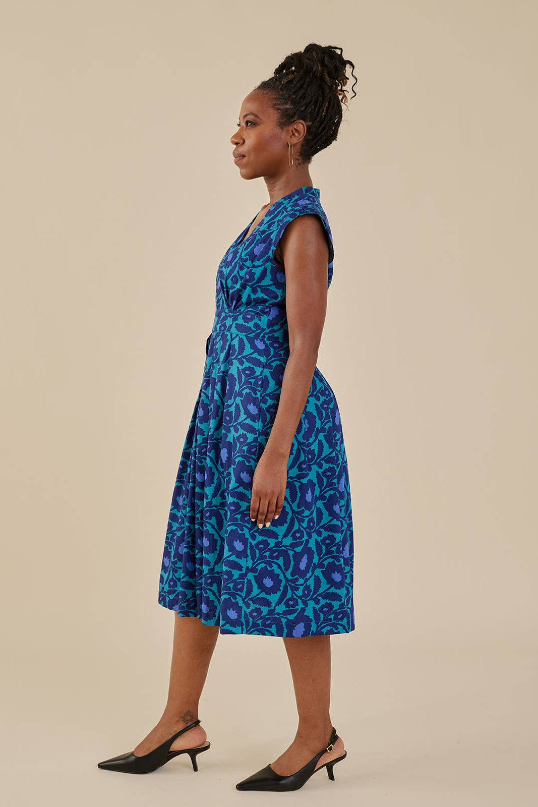 Lucille Dress Deep Teal Floral