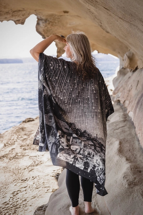 The Stargazer Goddess Duster Kimono w/ Celestial Print