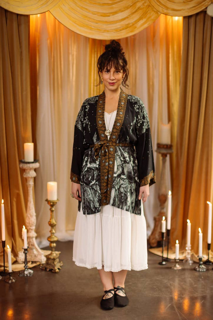 The Guardians Matineé (mid-length) duster w/ angels & moon