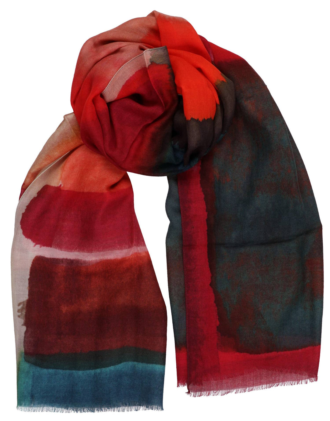 Rothko Style Travel Wrap/Scarf in Silk/Wool Blend