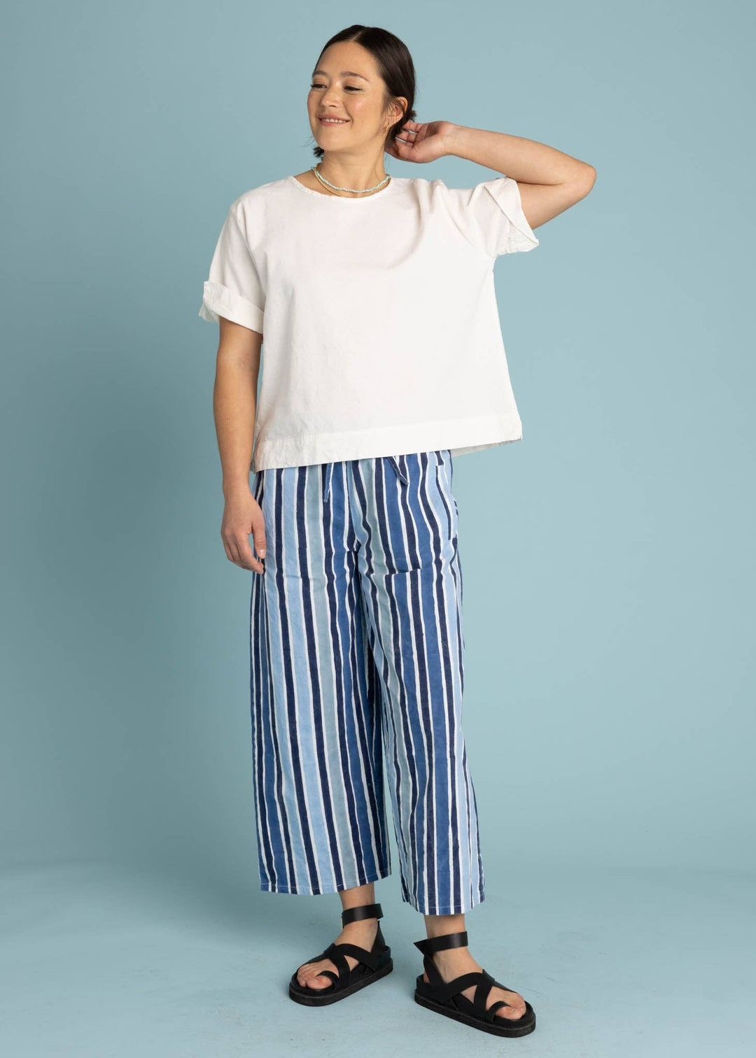 Mare Boxy Cropped Shirt - Linen White