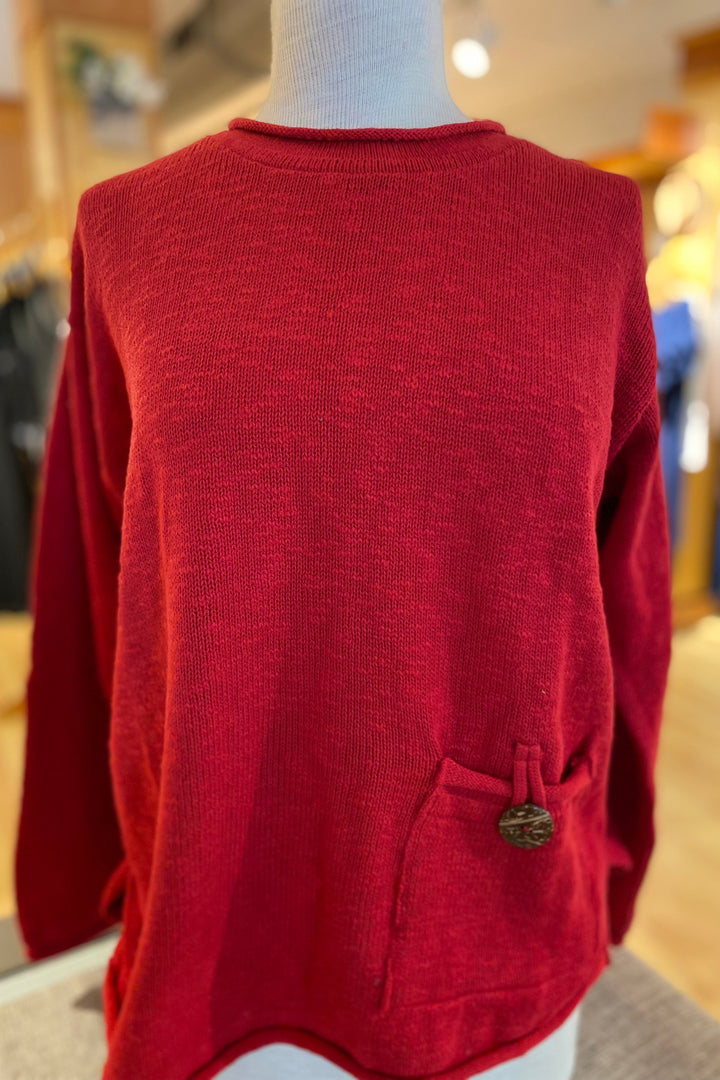 The Ultimate Cotton Sweater - Crop Pocket Roll Neck