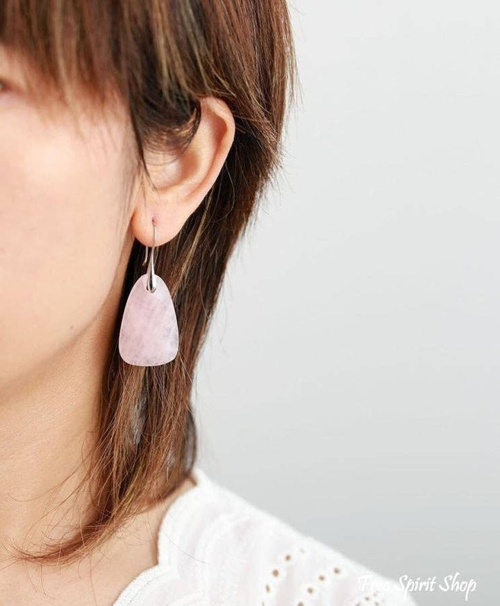 Rose Quartz Drop Earrings