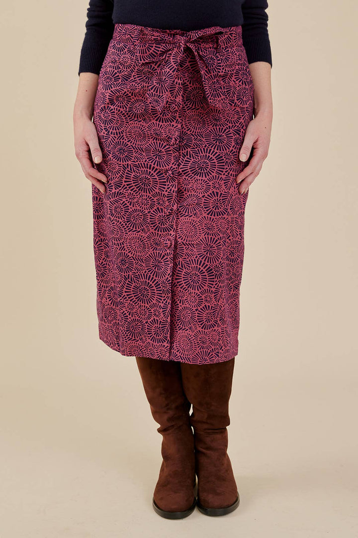 Belinda Button Skirt Soft Fuschia Rays