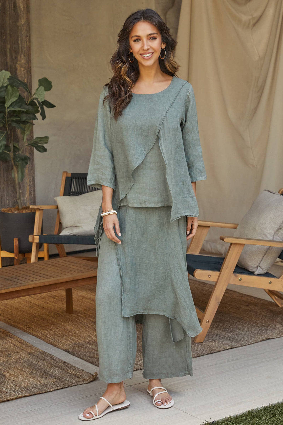 Double Layered Linen Top