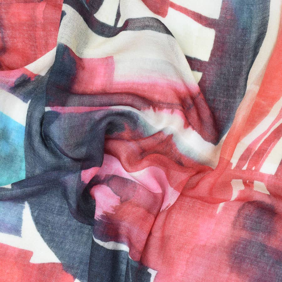 Karter Contemporary Abstract Wool Scarf