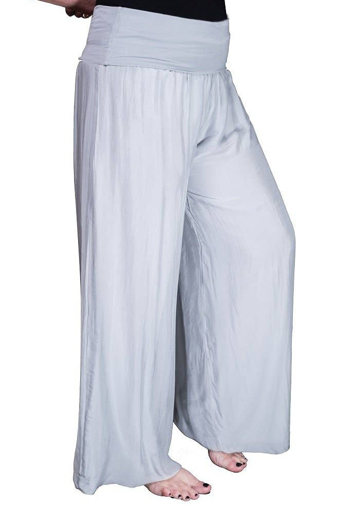 Mercedes Foldover Waist Silk Pant