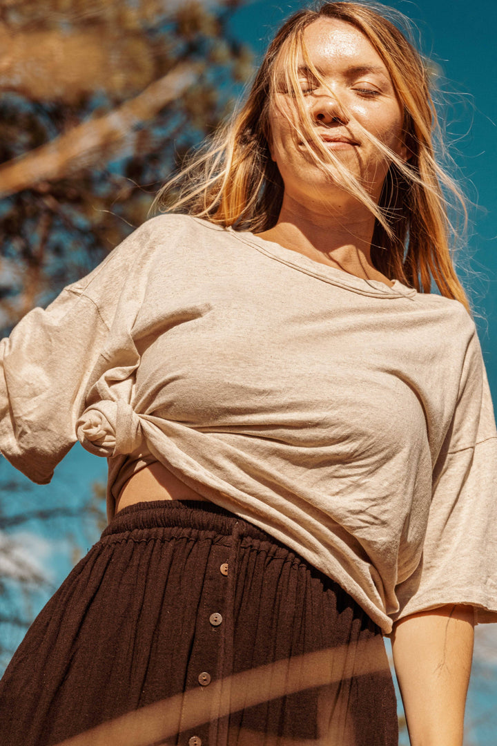 Hemp Organic Cotton Crop T-Shirt Blank Eco Unisex Tee