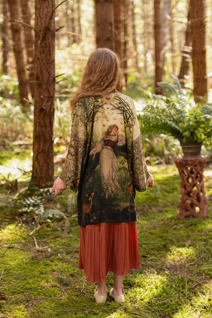 The Dawning Matineé (mid-length) duster w/ Ophelia & Fawns