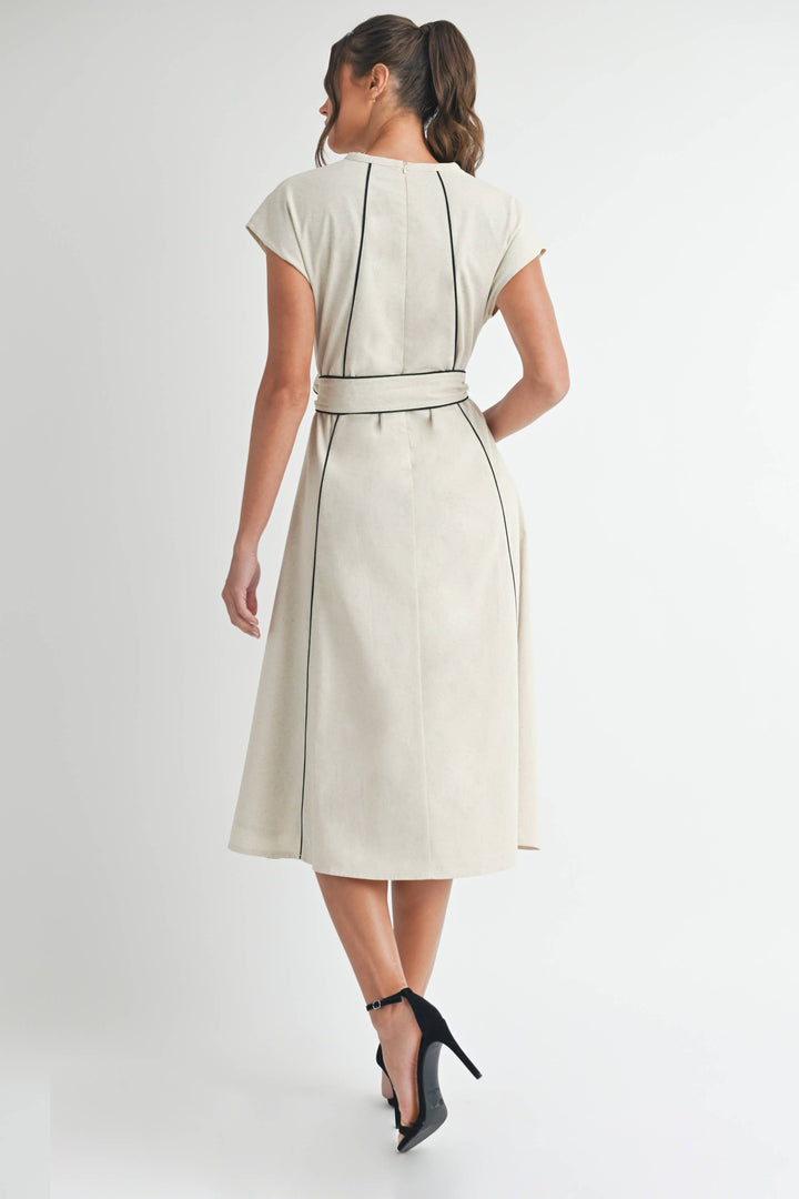 Linen Stripe Midi Dress