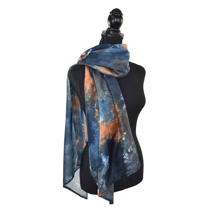 Calypso Tie Dyed Silk Scarf Handmade