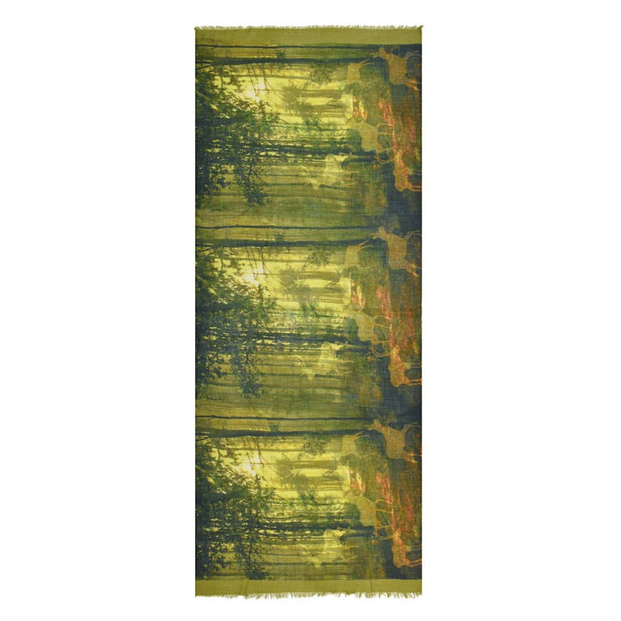 Reeves Forest Print Wool Scarf