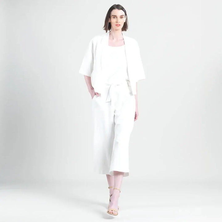 Linen Knit - Hi-Low Pocket Cardigan Jacket