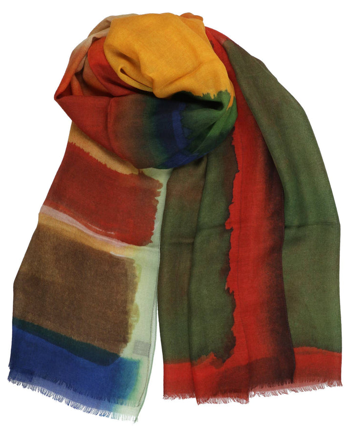 Rothko Style Travel Wrap/Scarf in Silk/Wool Blend