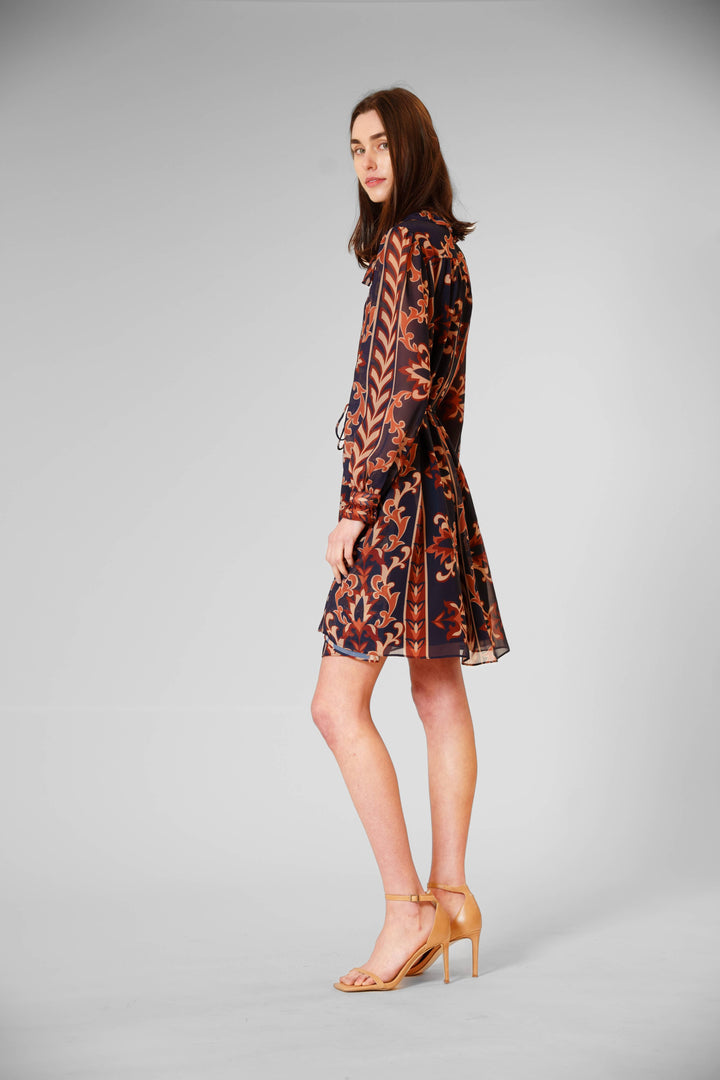 Long Sleeve Short Dress w/Ruffle Collar