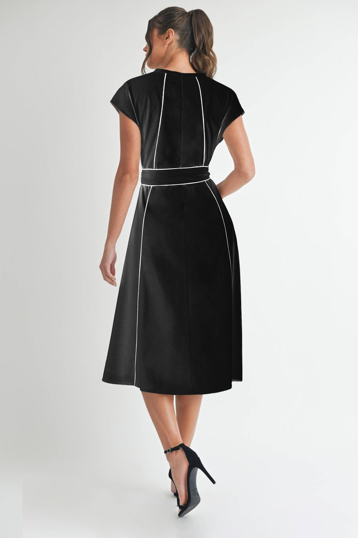 Linen Stripe Midi Dress