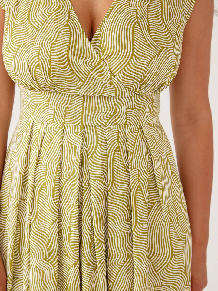 Lucille Dress Waves Green