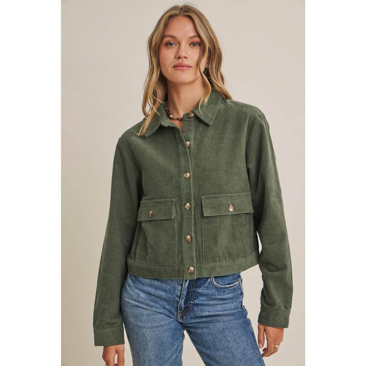 The Weekend Escape Cotton Corduroy Cropped Jacket