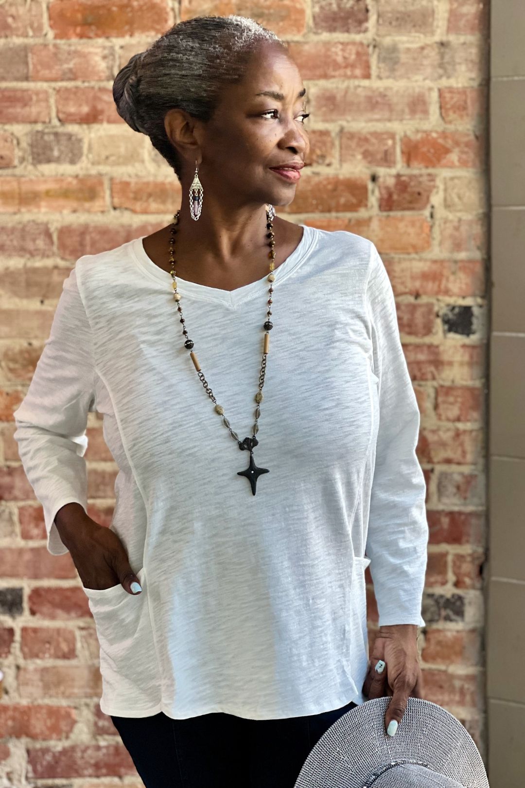 Habitat Cotton Pocket V Neck Tunic