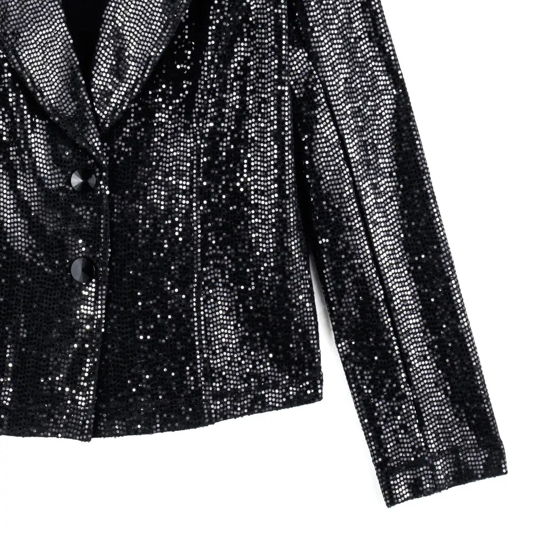 Sequin Knit - Modern Button Blazer