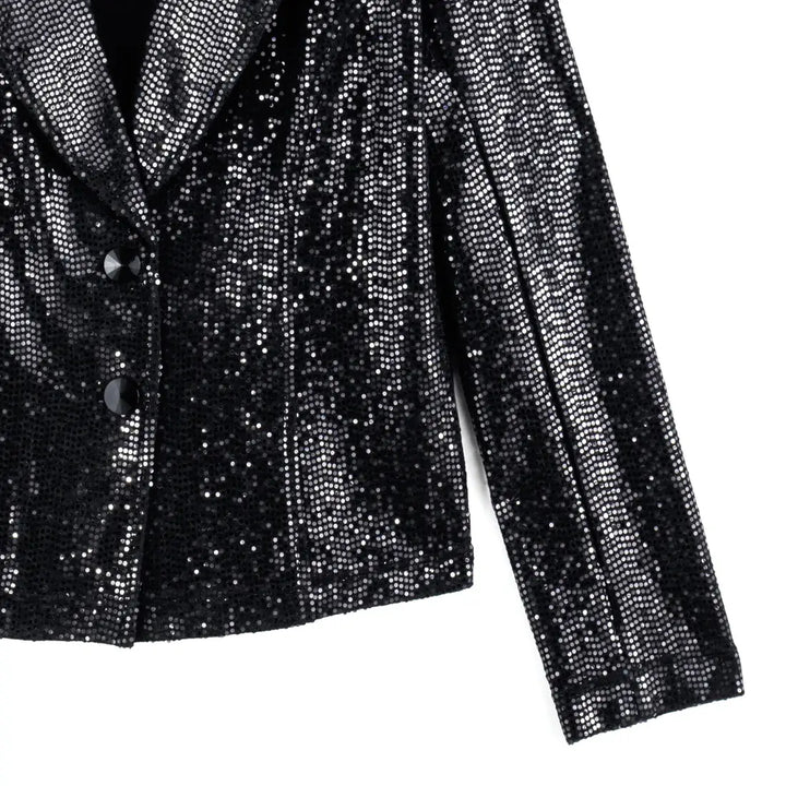 Sequin Knit - Modern Button Blazer