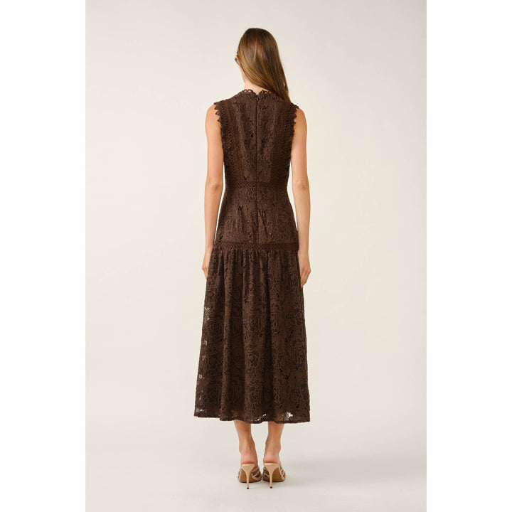 Flora Elegant Guipure Lace Sleeveless Maxi Dress