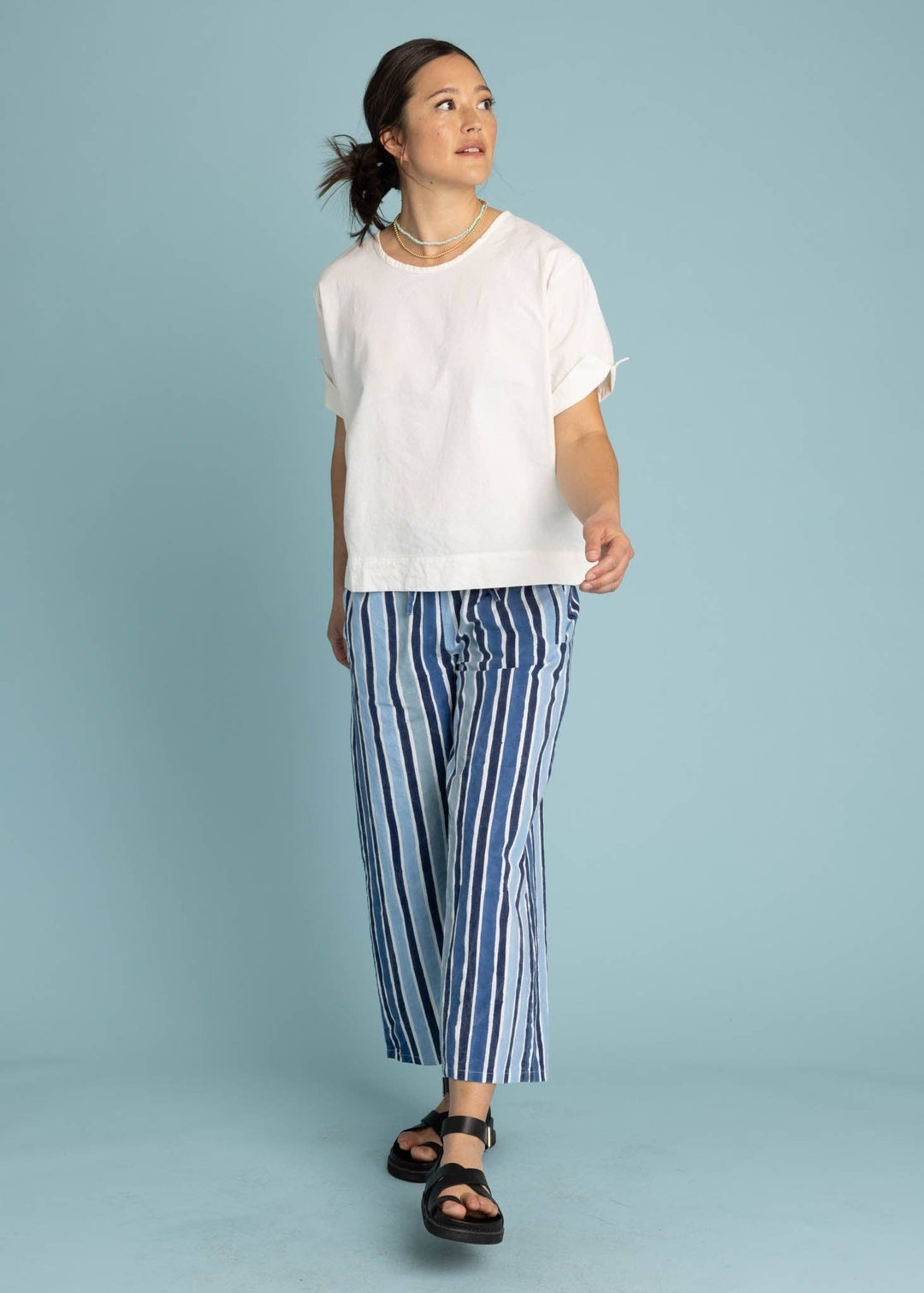 Mare Boxy Cropped Shirt - Linen White
