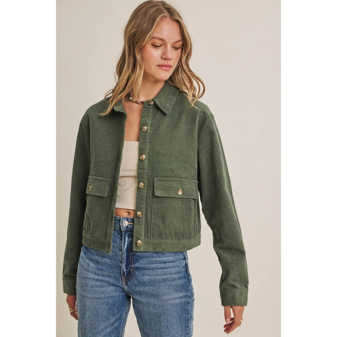 The Weekend Escape Cotton Corduroy Cropped Jacket