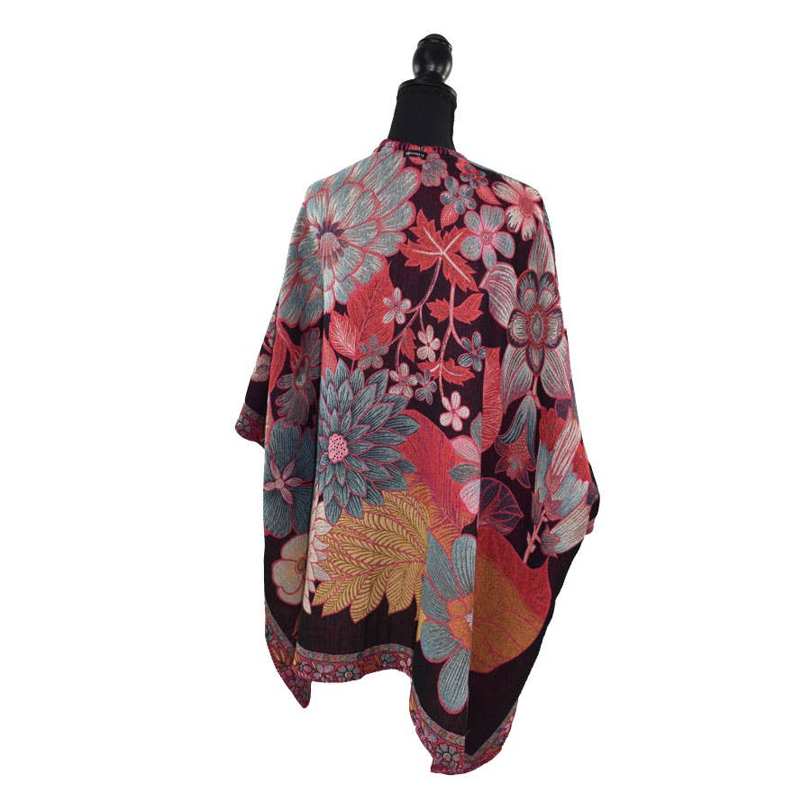 Caitlyn Floral  Jacquard Kimono Wrap