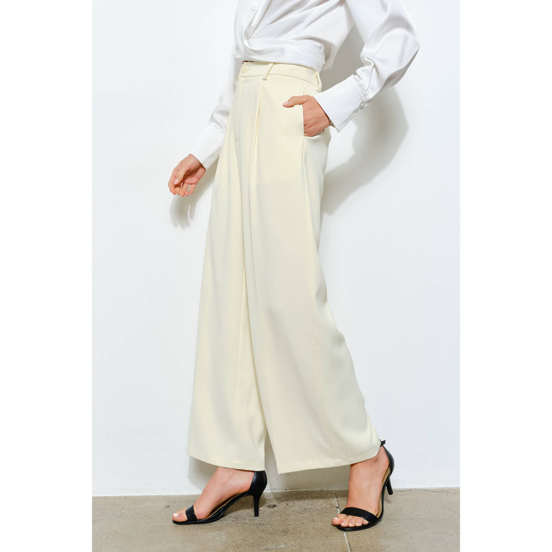 High Waist Tailored Wide-Leg Trousers