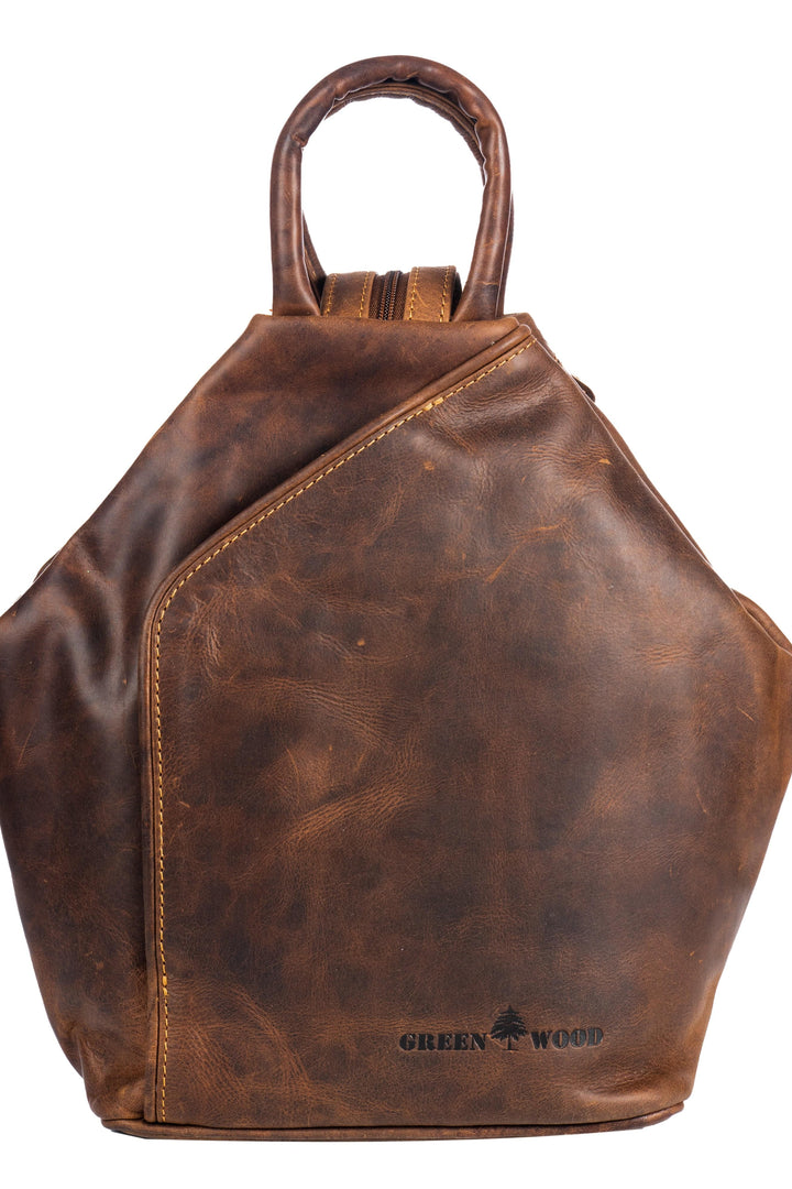 Leather Backpack, Leather Rucksack Bag Zoe - Sandal