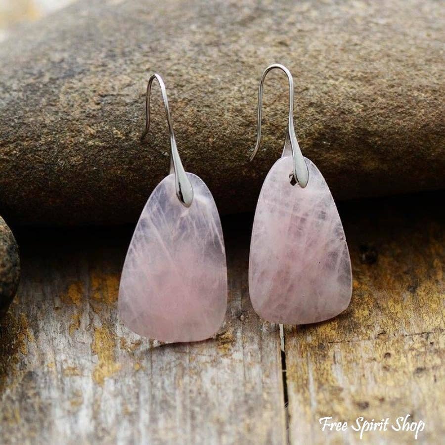 Rose Quartz Drop Earrings