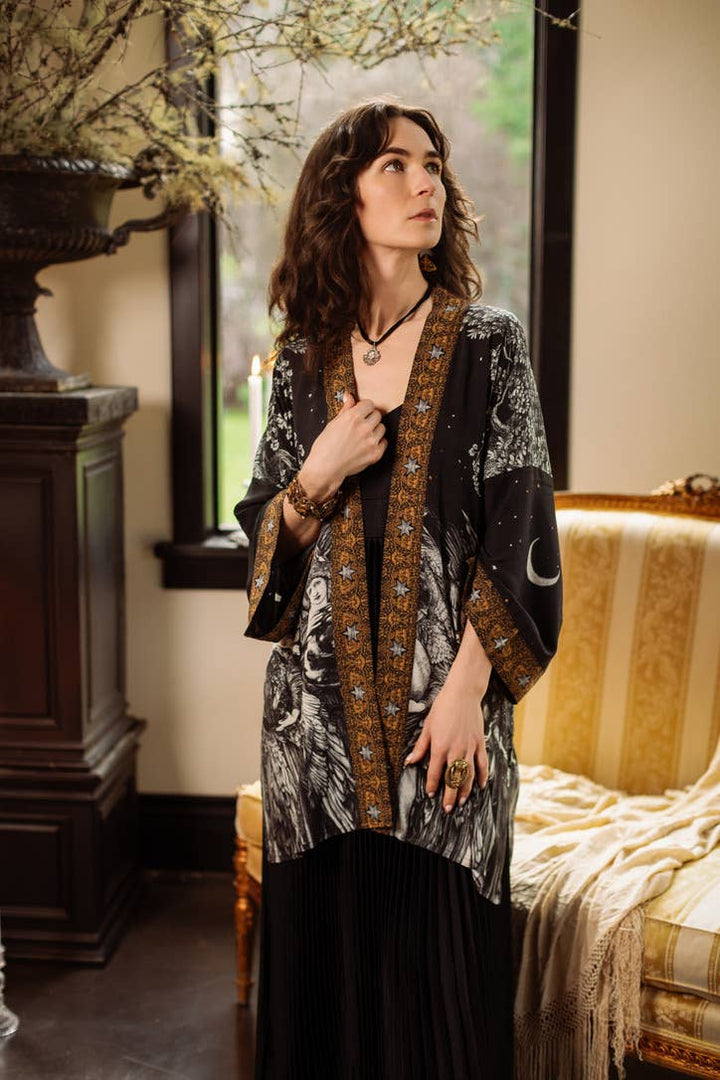 The Guardians Matineé (mid-length) duster w/ angels & moon