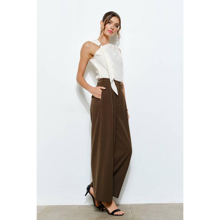 High Waist Tailored Wide-Leg Trousers