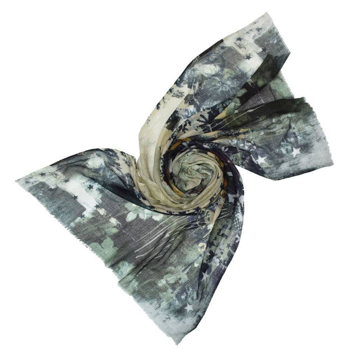Nahla Floral/Bird Artful Fine Wool Scarf