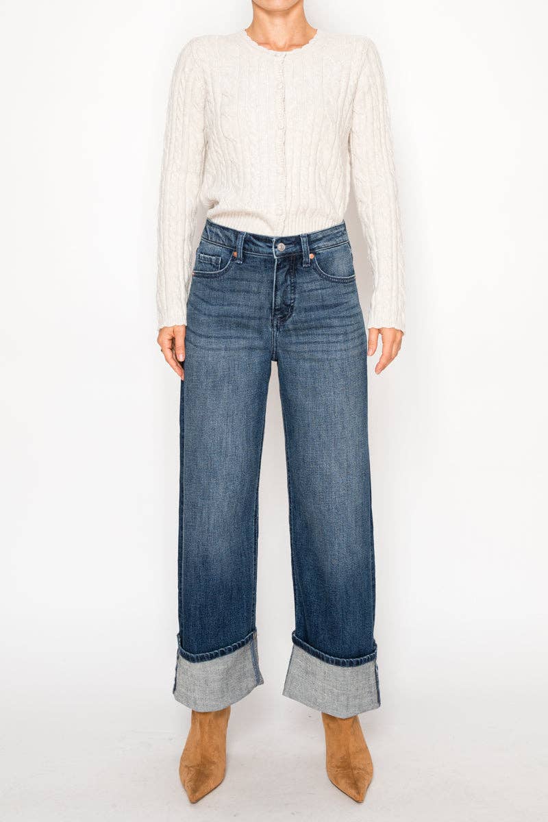 Inseam Transfer Tummy Control High Rise A-Wide Jeans