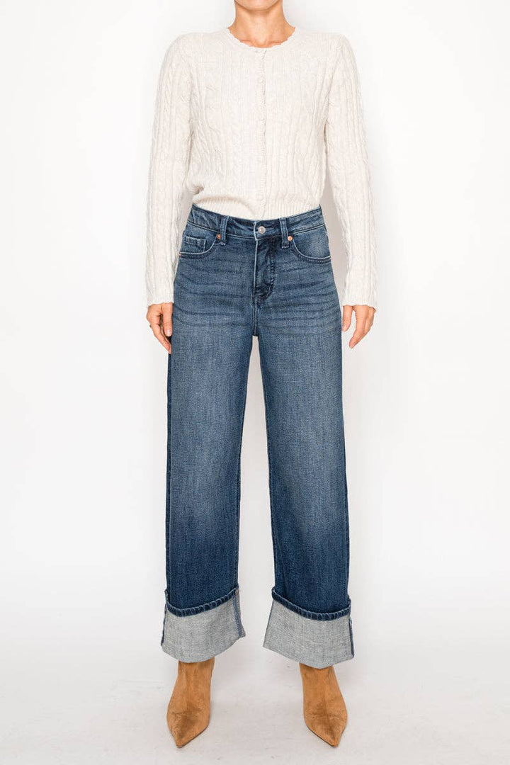 Inseam Transfer Tummy Control High Rise A-Wide Jeans