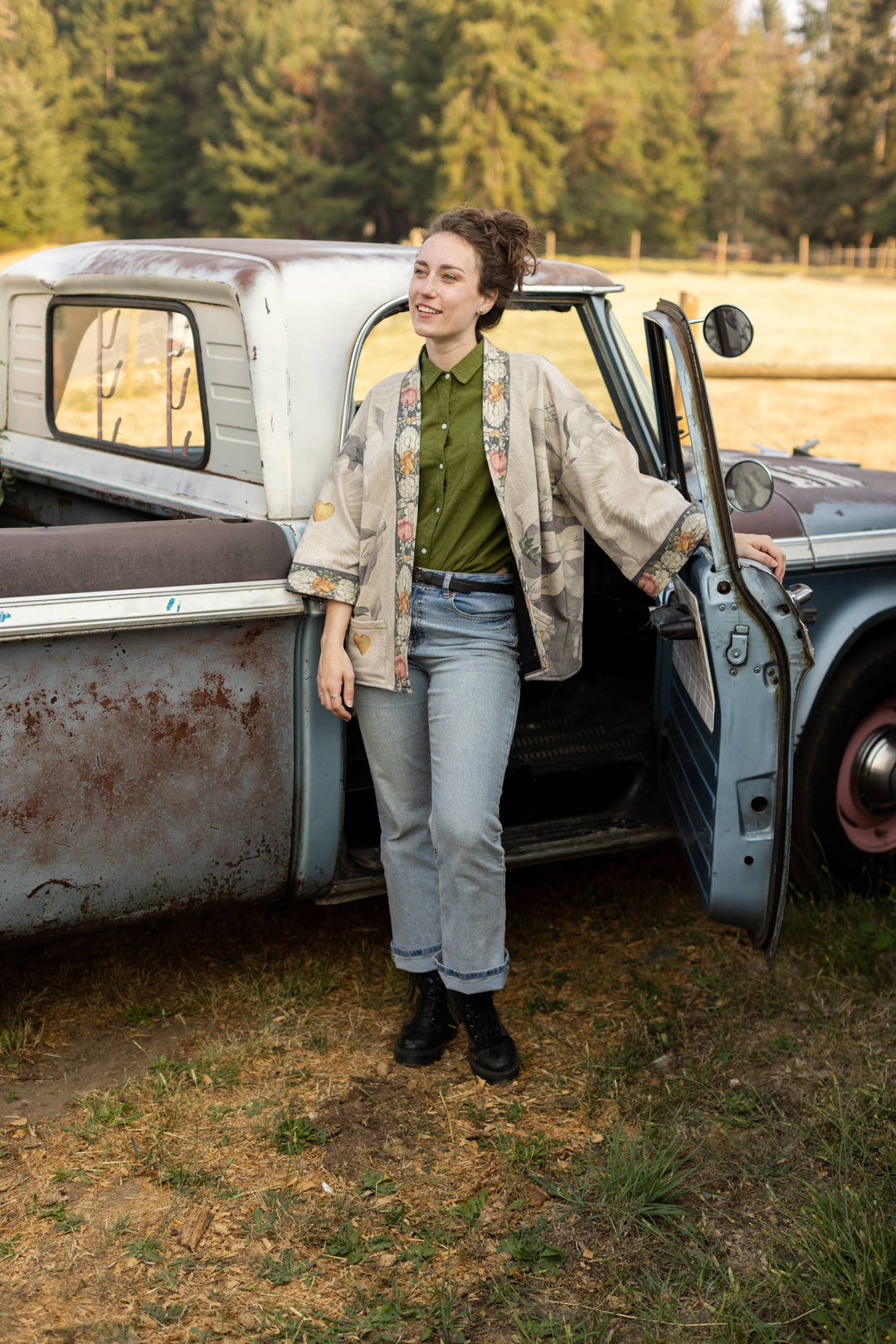 Take My Hand Fleece Cottage Cardigan Kimono Jacket