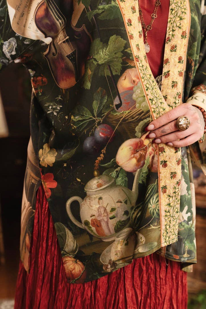 Labour of Love Matineé (mid) Duster w/ florals & violin