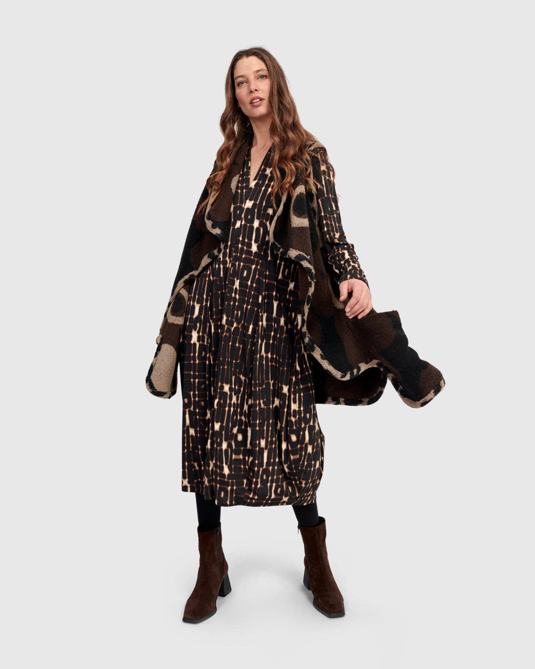 Piped Cozy Draped Vest, Floral by Alembika